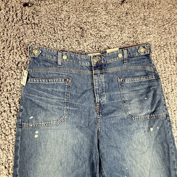 Free People We The Free Palmer Cuffed Jeans Women's Size 32 Paint Splatter Boho - Picture 14 of 16